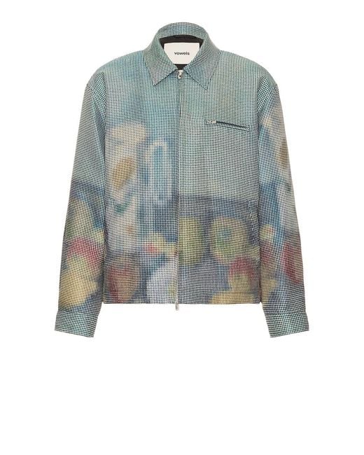 vowels Blue Abstract Fruit Zip Up Work Jacket for men