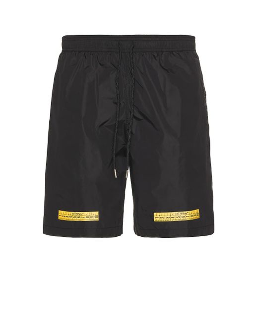 Off-White c/o Virgil Abloh Tape Surfer Swimshort in Black for Men