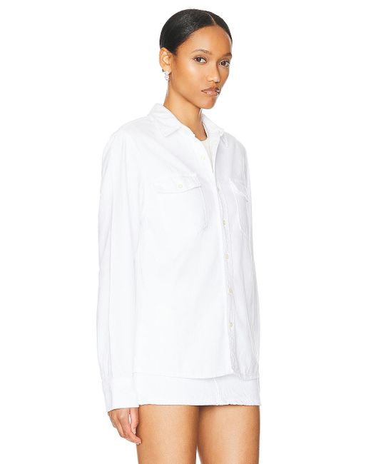 Wardrobe NYC White Denim Shirt