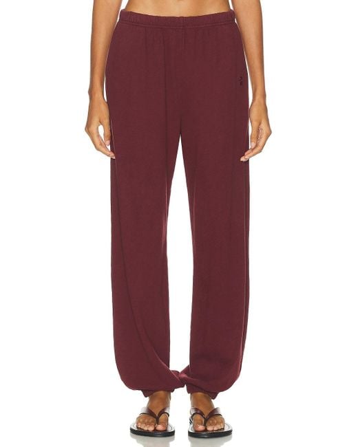 ÉTERNE Red Boyfriend Lightweight French Terry Pocket Sweatpant