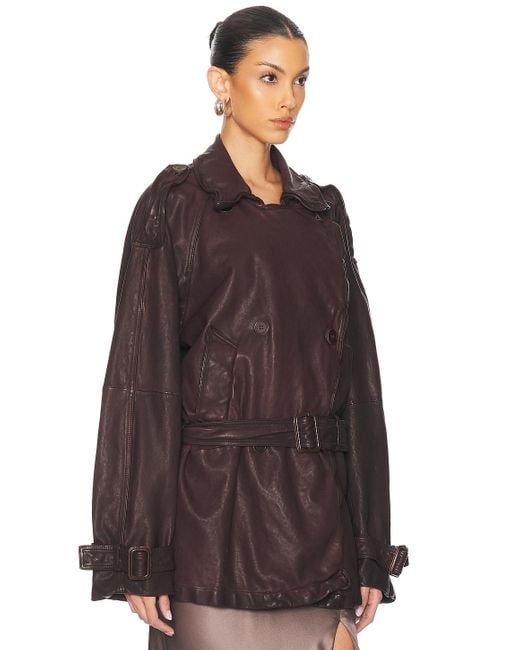 Acne Brown Lolu Leather Jacket