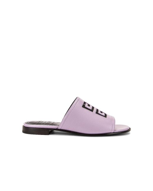 Givenchy Leather 4g Cutout Flat Sandals in Lilac (Purple) | Lyst