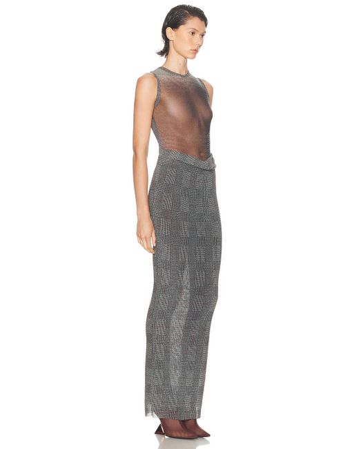 Jean Paul Gaultier Multicolor Body Shadow And Prince Of Wales Long Dress