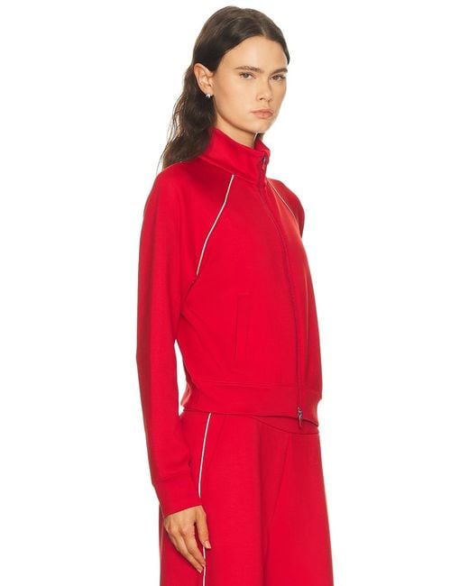 Beyond Yoga Red The Flow Bomber Jacket