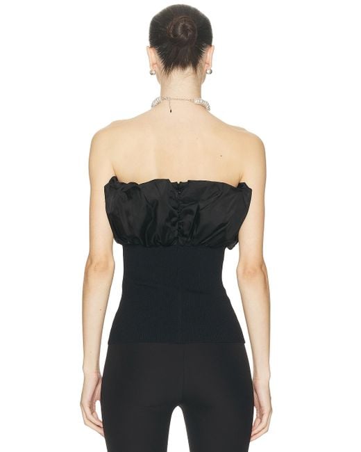 Ganni Black Strapless Top