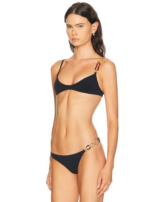 Christopher Esber Black Tortoise Chain Link Bikini Top