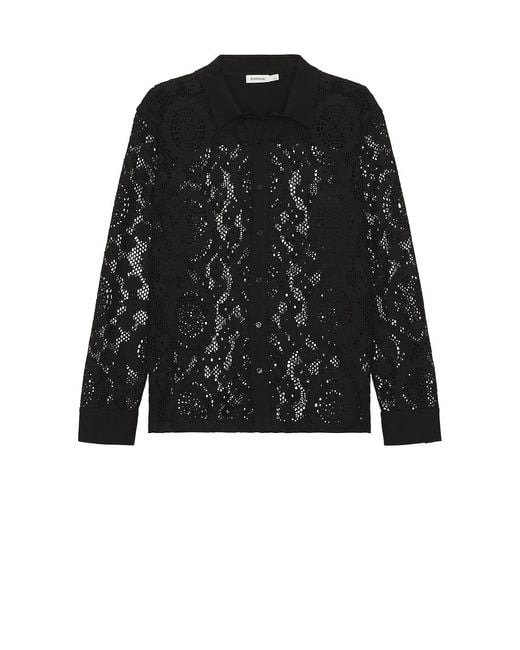 Jonathan Simkhai Black Lace Button Down Shirt for men