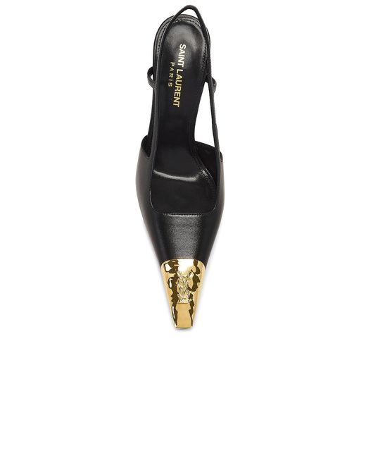 Saint Laurent Black Jeanne Slingback Pump