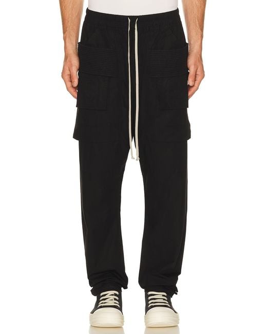 Rick Owens Black Creatch Cargo Drawstring for men