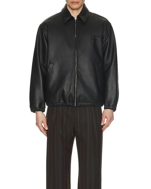 Wacko Maria Black Leather 50's Jacket for men