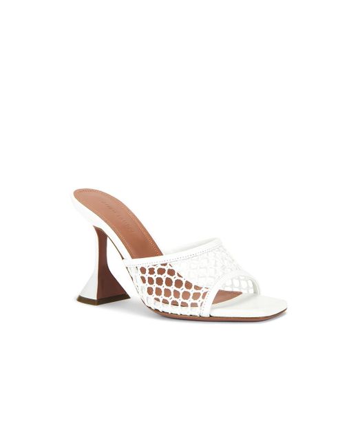 AMINA MUADDI White Lupita 95 Raffia Slipper Mule