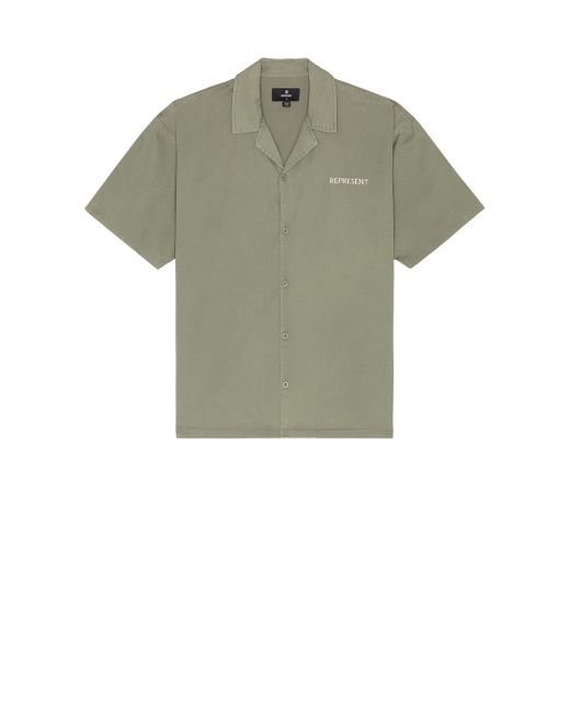 Represent Green Script Camp Collar Shirt for men