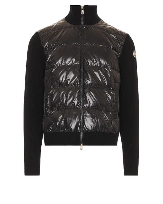 Moncler Goose Puffer Cardigan in Black 