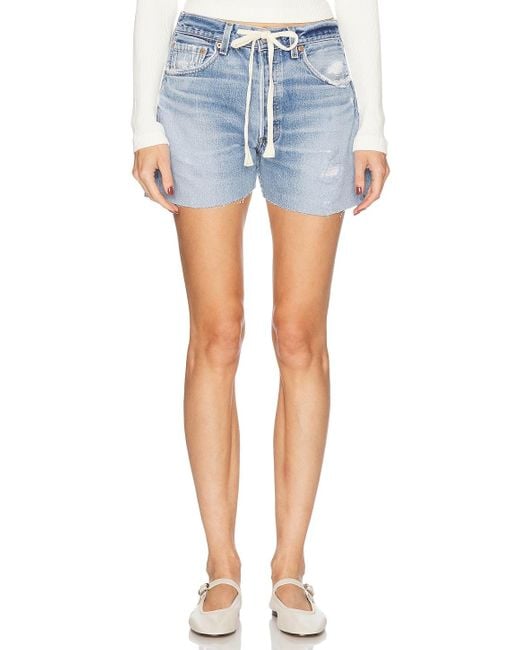 aligrace Blue Vintage Drawstring Short
