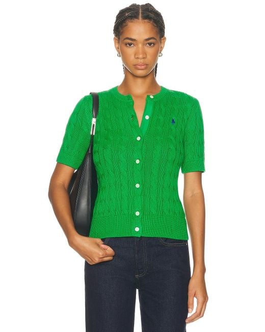Polo Ralph Lauren Green Short Sleeve Crewneck Cardigan