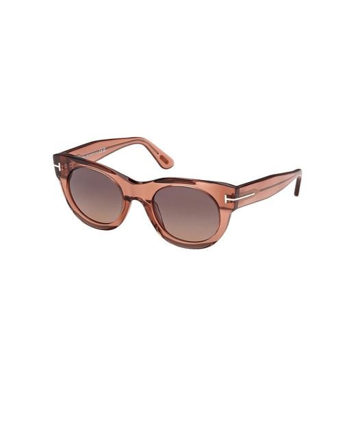 Tom Ford Brown Round Sunglasses