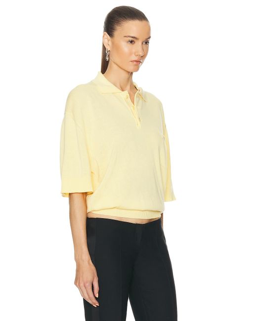 Coperni Natural Knotted Short Sleeved Polo Top