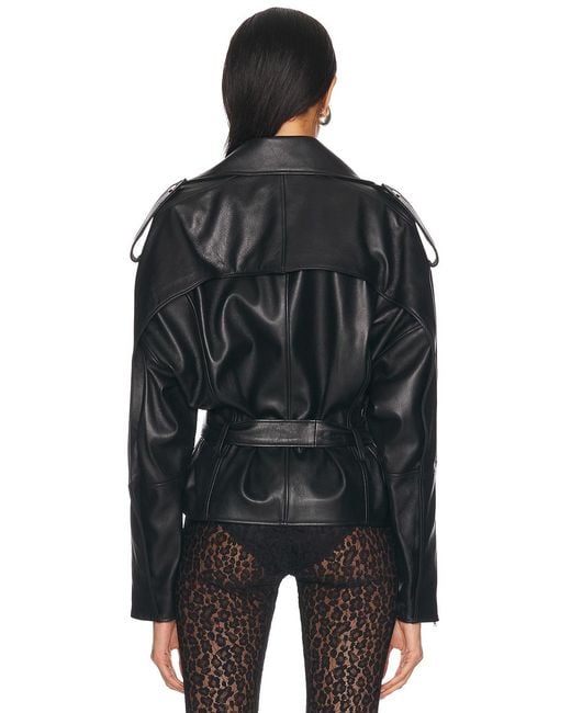 Alexandre Vauthier Black Leather Biker Jacket