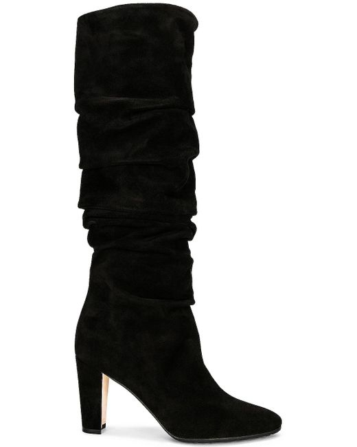 Manolo Blahnik Suede Calassohi 90 Boot in Black | Lyst UK