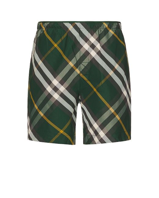 Burberry Green Check Pattern Short for men