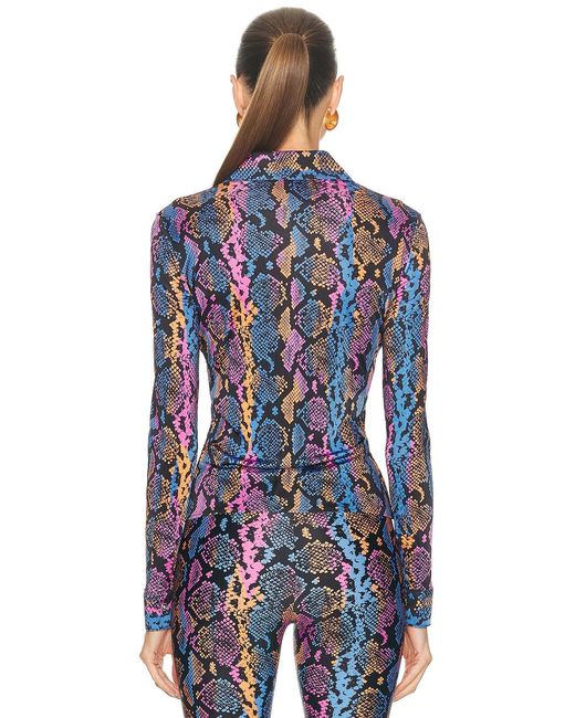 Versace Blue Python Print Top