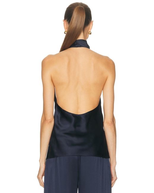 The Sei Blue Draped Halter Top