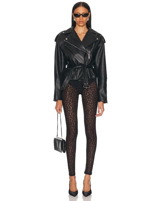 Alexandre Vauthier Black Leather Biker Jacket