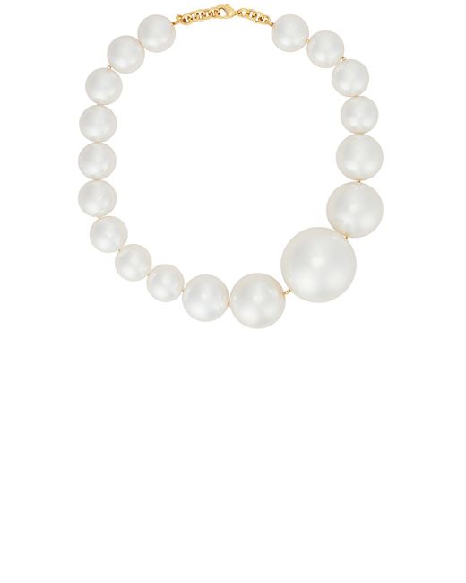 ROWEN ROSE White Asymmetric Pearl Necklace
