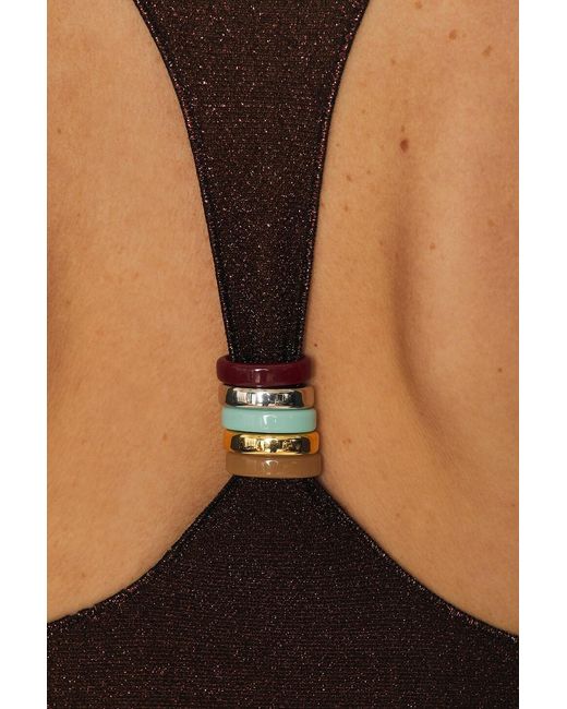 Oseree Black Lumiere Multi Ring Top