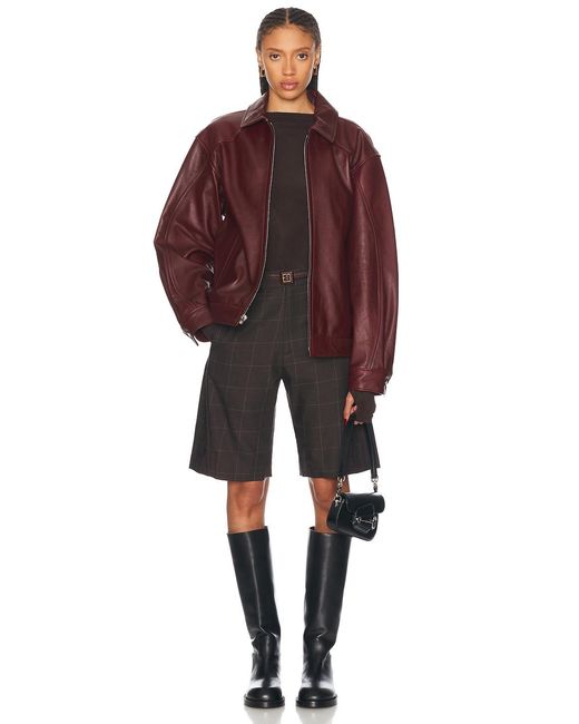 Mimchik Red Leather Tall Boy Jacket