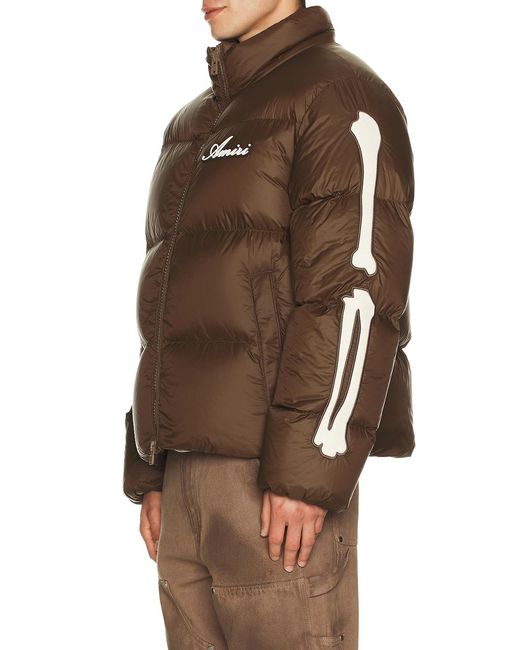 Amiri Brown Bones Down Jacket for men