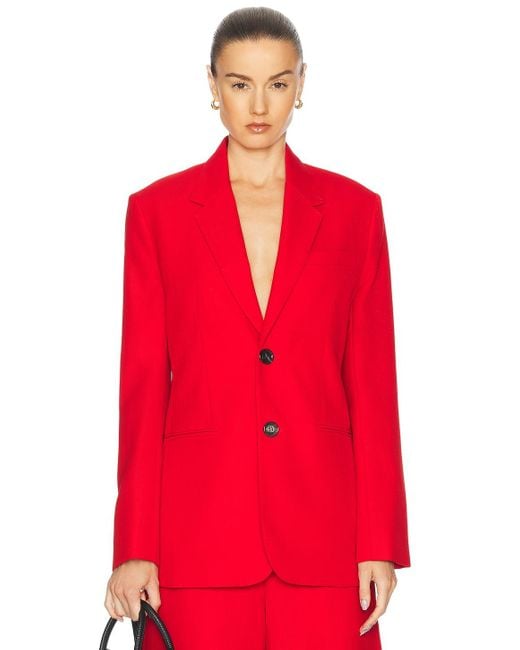 AMI Red Semi Lined Blazer