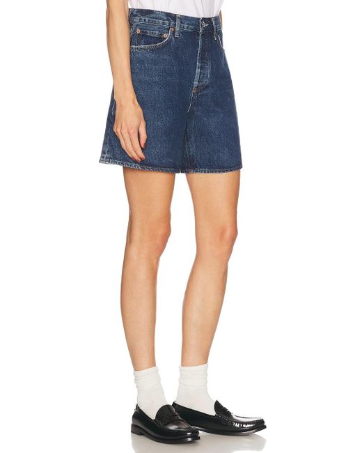 Agolde Blue Dame High Rise Baggy Short