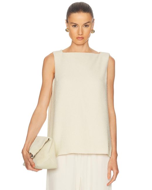 House of Dagmar Natural Open Back Boucle Top