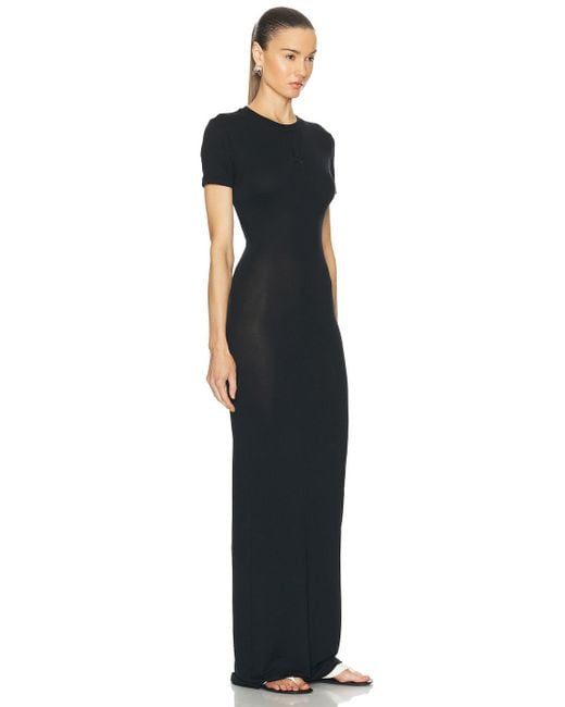 Ludovic de Saint Sernin Black Long Simple Short Sleeve Dress