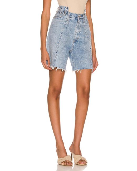 Agolde Cotton Pieced Angled Short in 