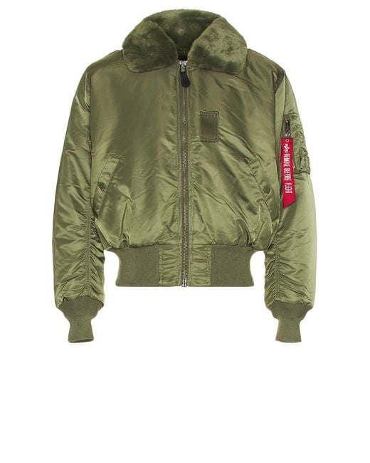 Alpha Industries Green B-15 Heritage Fit Flight Jacket for men
