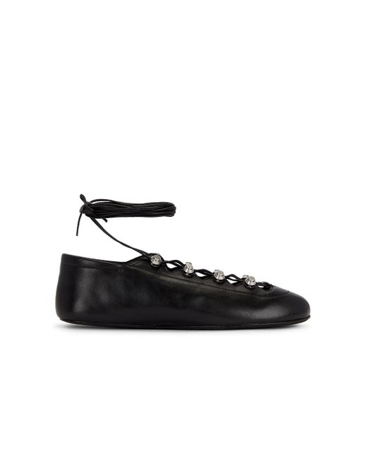 Alexander Wang Black Vyolette Lace Up Flat