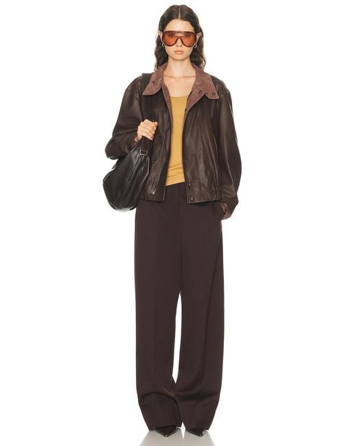 Lemaire Brown Soft Leather Blouson Jacket