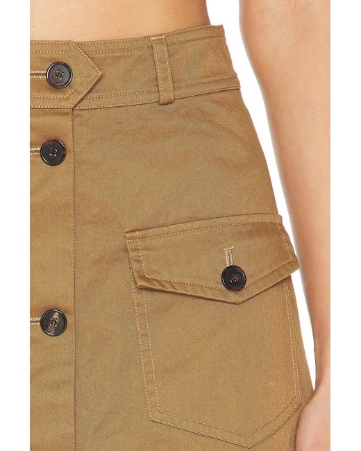 Saint Laurent Natural Button Down Midi Skirt
