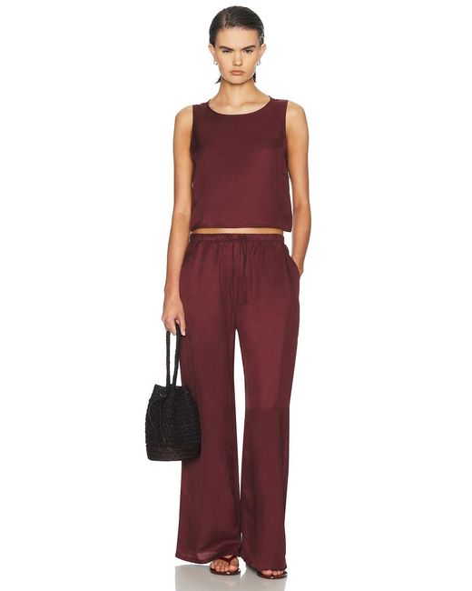 Leset Red Daniel Drawstring Pocket Pant