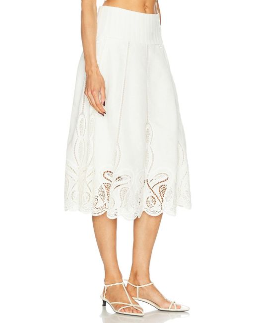 Jonathan Simkhai White Kaius Midi Skirt