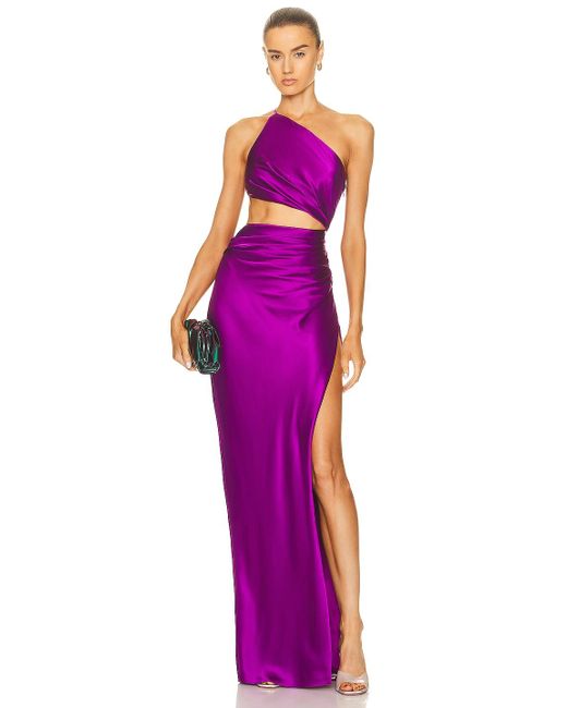 The Sei Silk For Fwrd One Shoulder Cut Out Gown in Purple | Lyst UK
