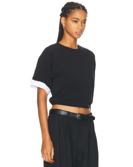 Jonathan Simkhai Black Sutton Poplin Combo Top