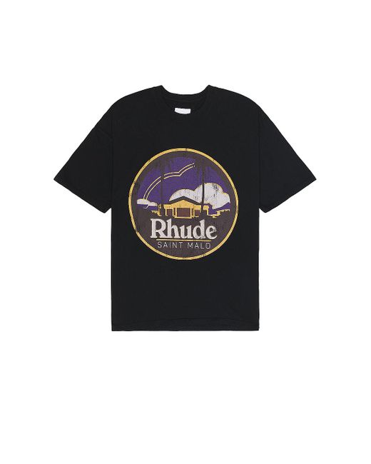 Rhude Black Saint Malo Tee for men