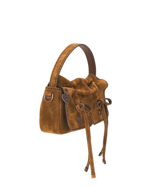 Acne Metallic Multipocket Micro Crossbody Suede Bag