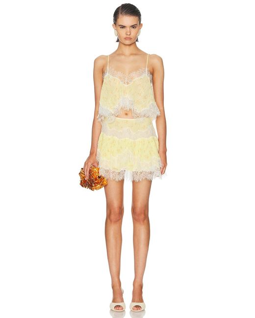 LoveShackFancy Yellow Kellison Skirt