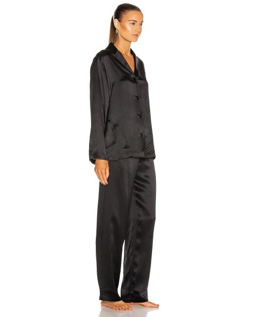 La Perla Silk Long Pajamas in Black - Lyst