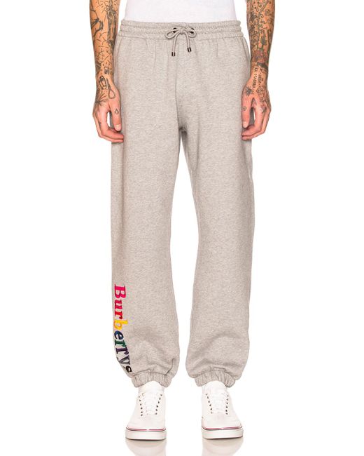 Burberry Cotton Sweatpants in Grey (Gray) | Lyst