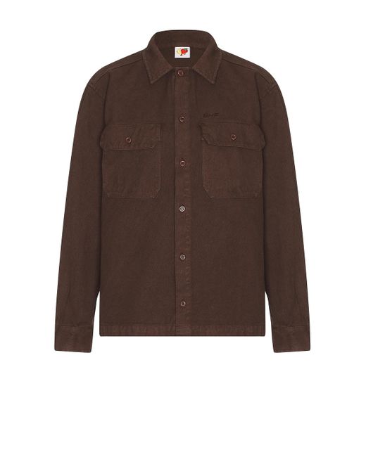 Sky High Farm Brown Canvas Work Overshirt Woven for men